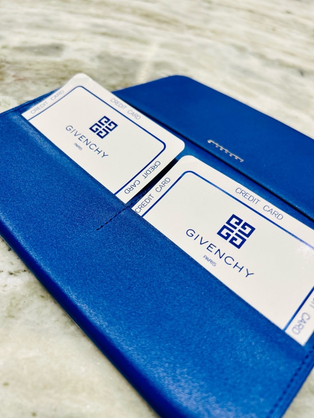 NWOT Givenchy Authentic Blue and Black Leather Long Continental Wallet - Picture 7 of 10